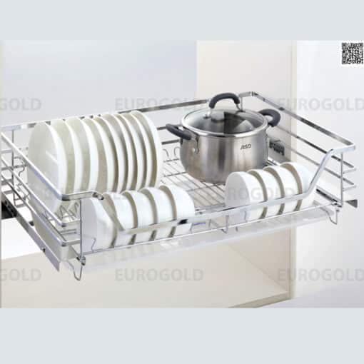Giá xoong nồi, bát đĩa Eurogold inox 304 nan dẹt EP80 3 Giá xoong nồi Eurogold EP80