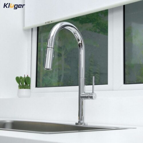 Vòi rửa bát nóng lạnh Kluger KLF0010C có dây rút 4 Ảnh vòi rửa bát nóng lạnh Kluger KLF0010C có dây rút