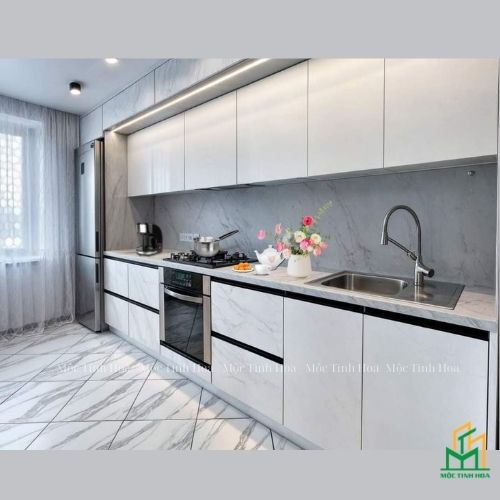 Ảnh mẫu tủ bếp nhựa cánh Acrylic TBNA04 - Tủ bếp chữ I, hiện đại Ảnh mẫu tủ bếp nhựa cánh Acrylic TBNA04 - Tủ bếp chữ I, hiện đại