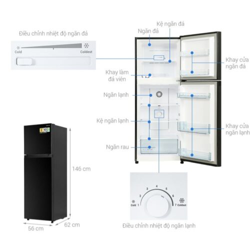 Tủ lạnh 2 cánh 210 lít Hitachi HRTN5230MUVN 5 chi tiet tu lanh 2 canh 210 lit hitachi hrtn5230muvn