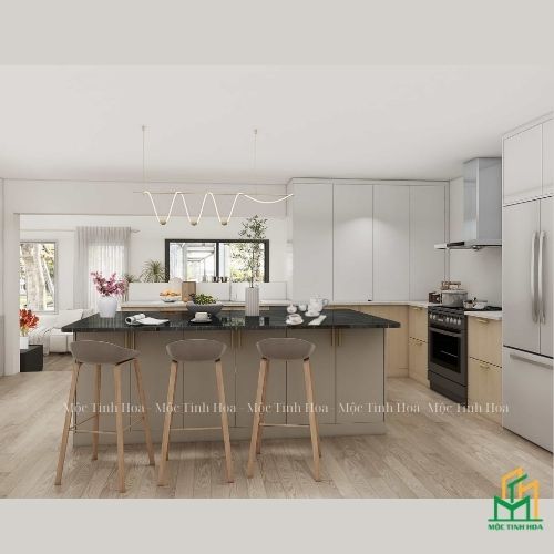 Mẫu tủ bếp nhựa cánh Laminate TBNL04 - Tủ bếp chữ I, hiện đại Mẫu tủ bếp nhựa cánh Laminate TBNL04 - Tủ bếp chữ I, hiện đại