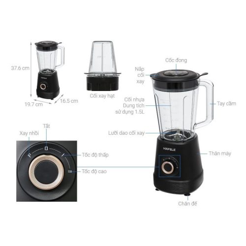 Máy xay sinh tố Hafele 535.44.163 4 Kích thước Máy xay sinh tố Hafele 535.44.163